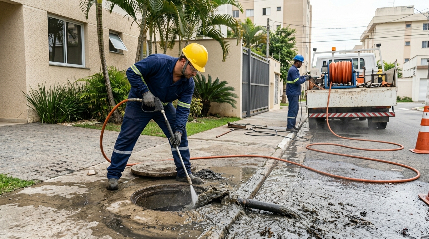 Hidrojateamento com jato de alta pressão em São José dos Campos-SP